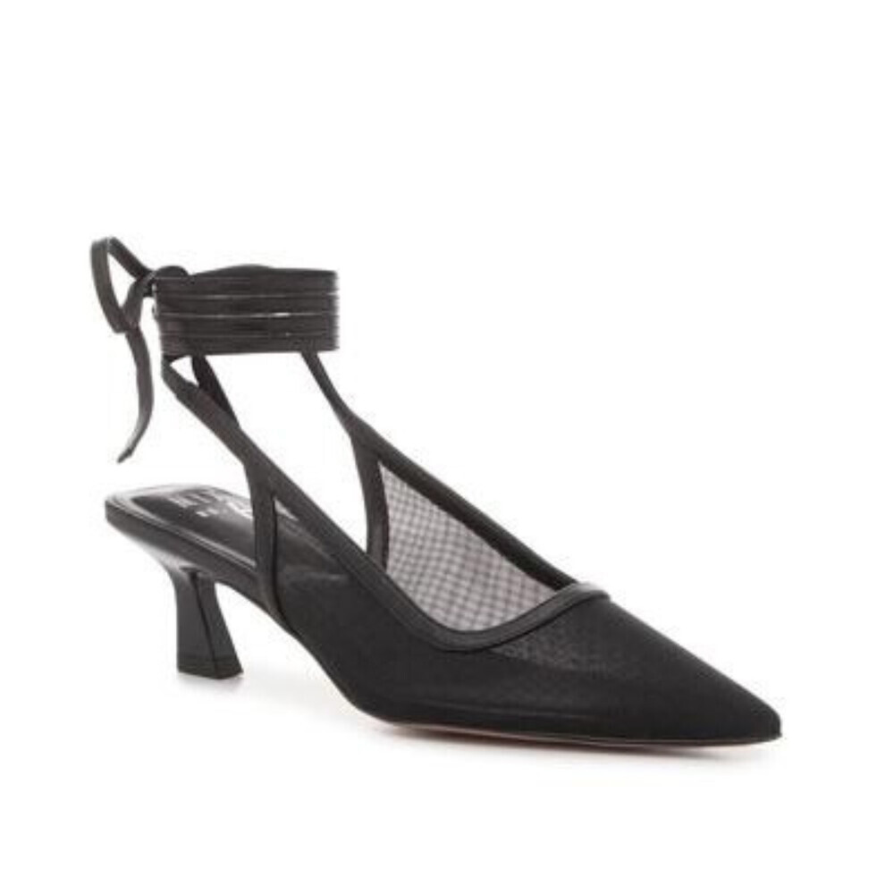 Mix No. 6 Ravee Pump Women's 9 Black Pointed Toe Ankle Strap Kitten Heel GAL1029
